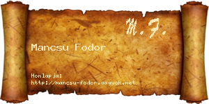 Mancsu Fodor névjegykártya